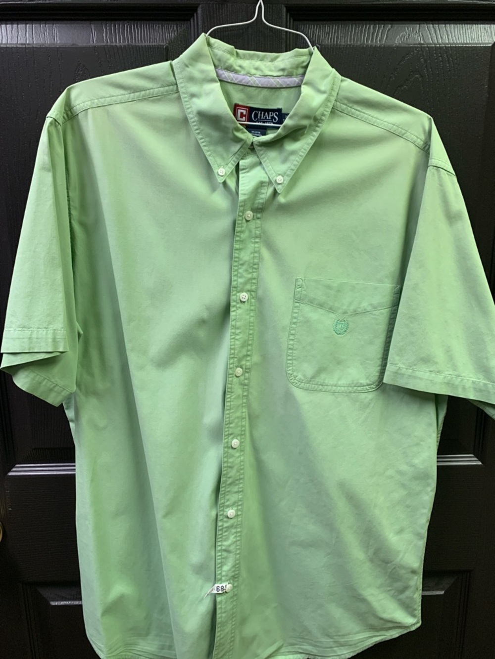 Chaps Men's Short-Sleeve Button-Down Shirt -XL Light Green